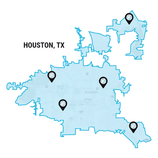 Map of Houston Texas, and its surroundings